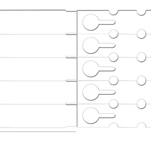 7" x 3/4" Wraptie Tag 5 Across Line Drawing