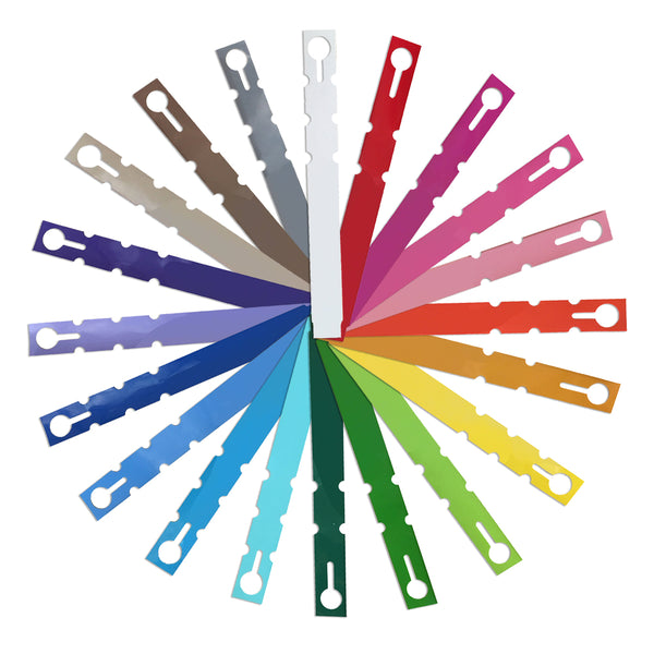 7" x 3/4" Assortment of 20 Color Wraptie Tags