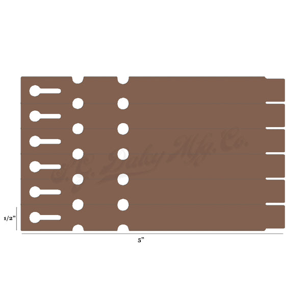 5" x 1/2" Brown Wraptie Tags