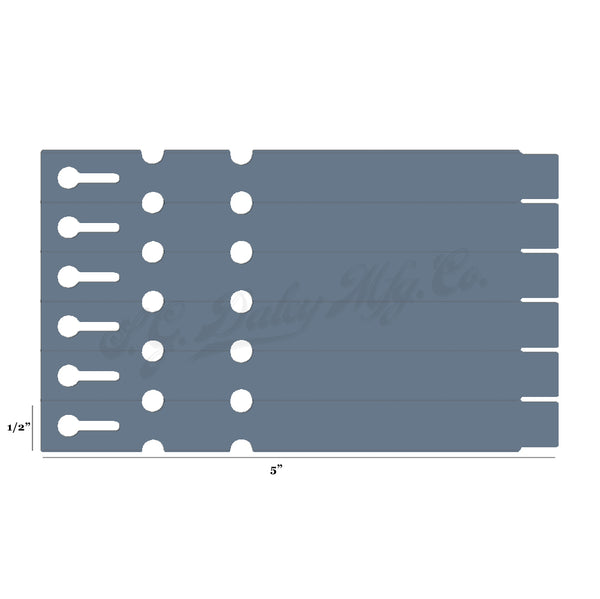 5" x 1/2" Grey Wraptie Tags