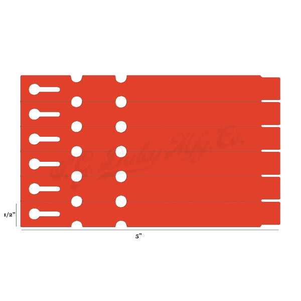 5" x 1/2" Orange Wraptie Tags