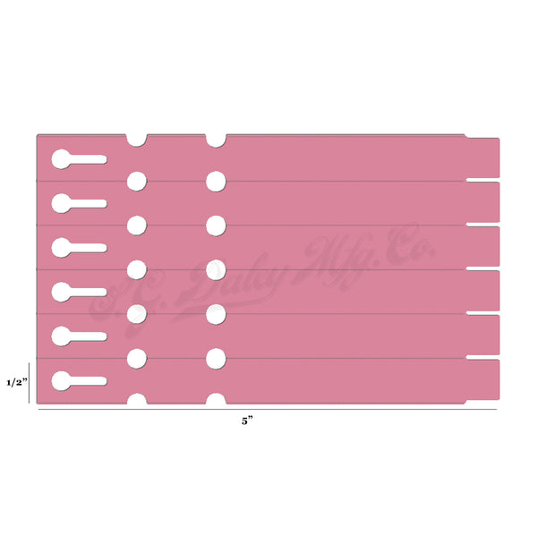 5" x 1/2" Pink Wraptie Tags