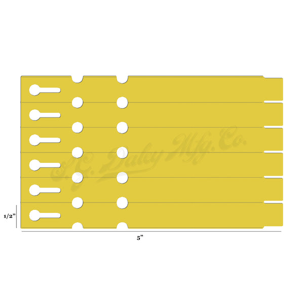 5" x 1/2" Yellow Wraptie Tags