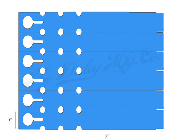 7" x 1" Blue Wraptie Tags