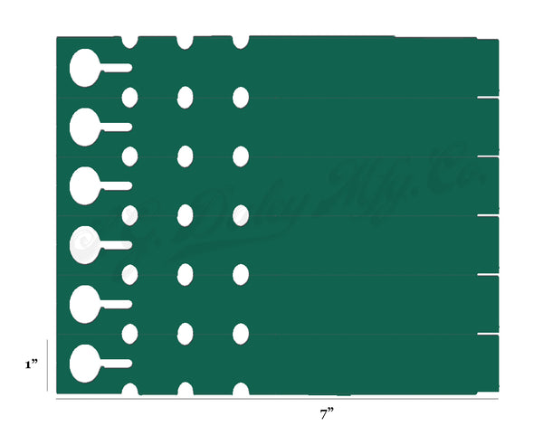 7" x 1" Dark Green Wraptie Tags