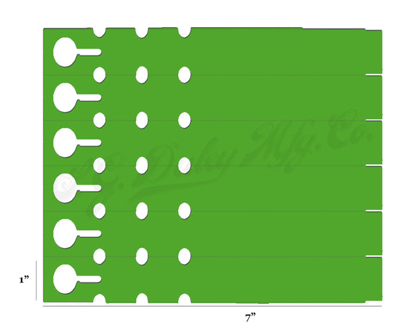 7" x 1" Green Wraptie Tags