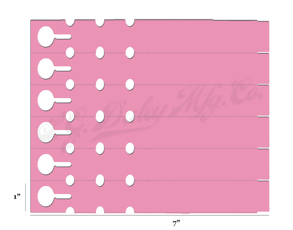 7" x 1" Pink Wraptie Tags