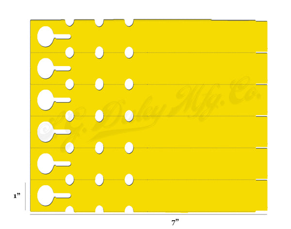 7" x 1" Yellow Wraptie Tags