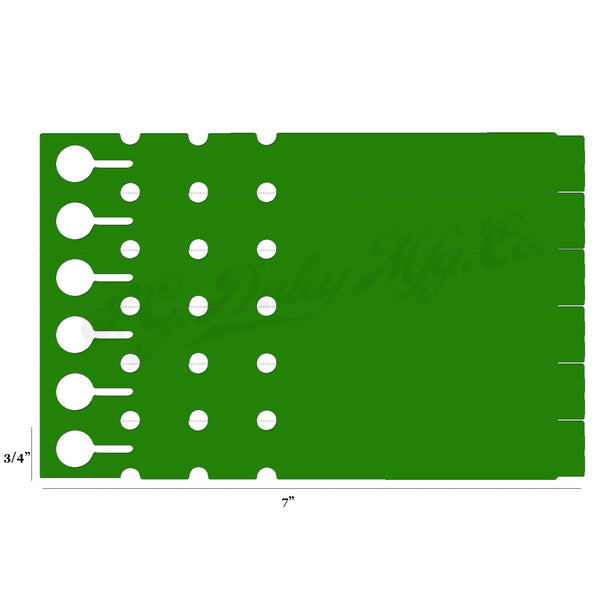 7" x 3/4" Green Wraptie Tags