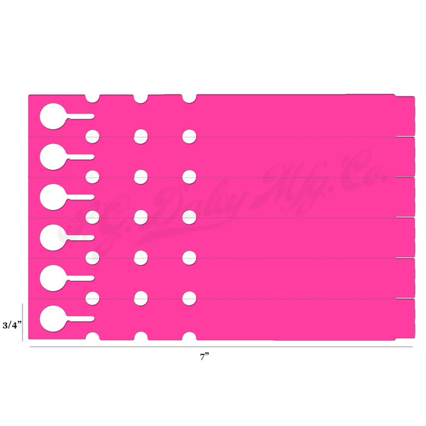 7" x 3/4" Hot Pink Wraptie Tags