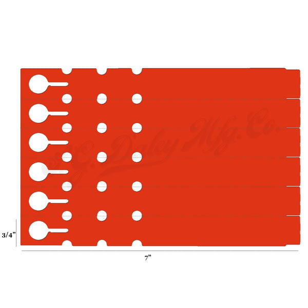 7" x 3/4" Orange Wraptie Tags