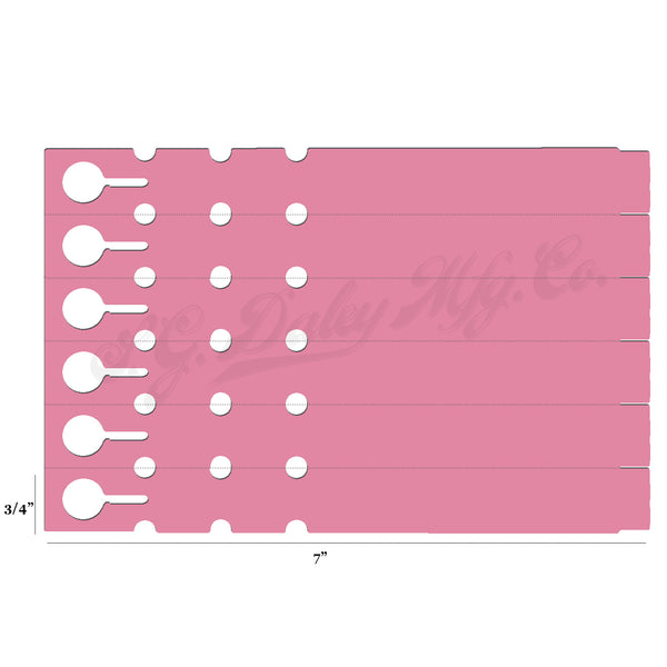 7" x 3/4" Pink Wraptie Tags