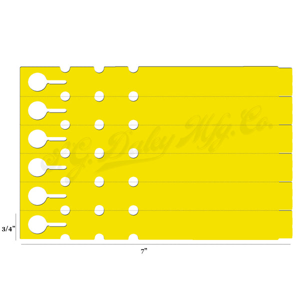 7" x 3/4" Yellow Wraptie Tags