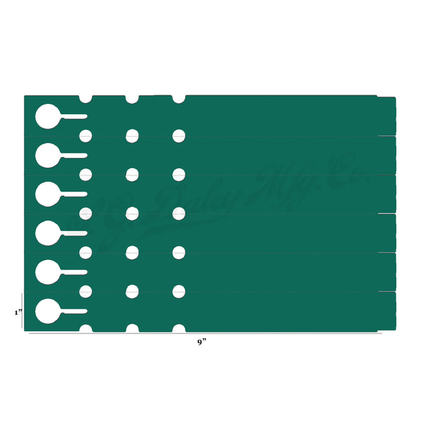 9" x 1" Dark Green Wraptie Tags