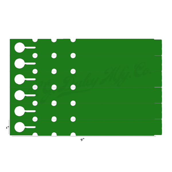 9" x 1" Green Wraptie Tags