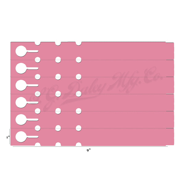 9" x 1" Pink Wraptie Tags