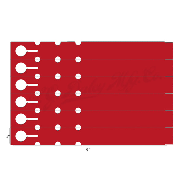 9" x 1" Red Wraptie Tags