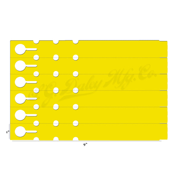 9" x 1" Yellow Wraptie Tags