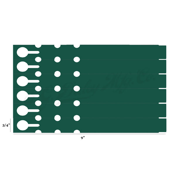 9" x 3/4" Dark Green Wraptie Tags