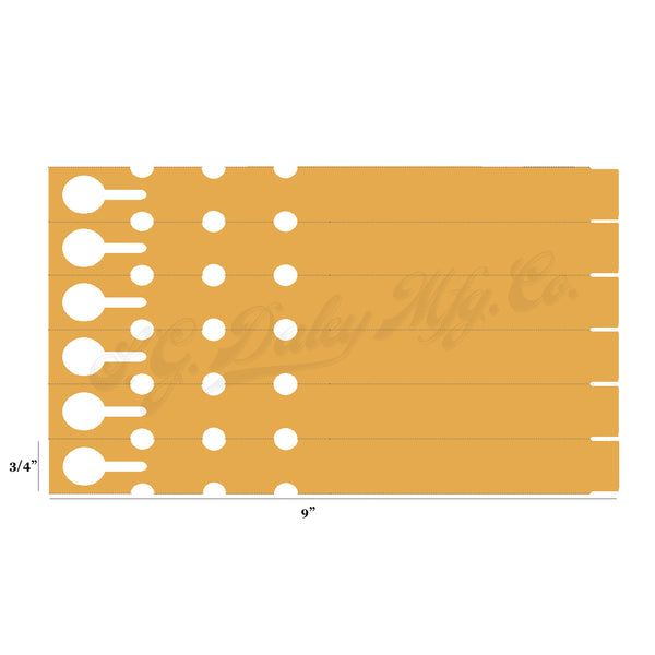 9" x 3/4" Gold Wraptie Tags