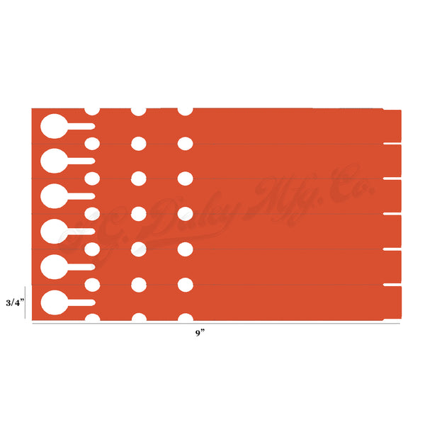 9" x 3/4" Orange Wraptie Tags