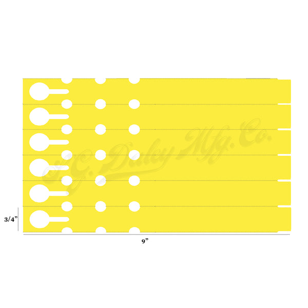 9" x 3/4" Yellow Wraptie Tags